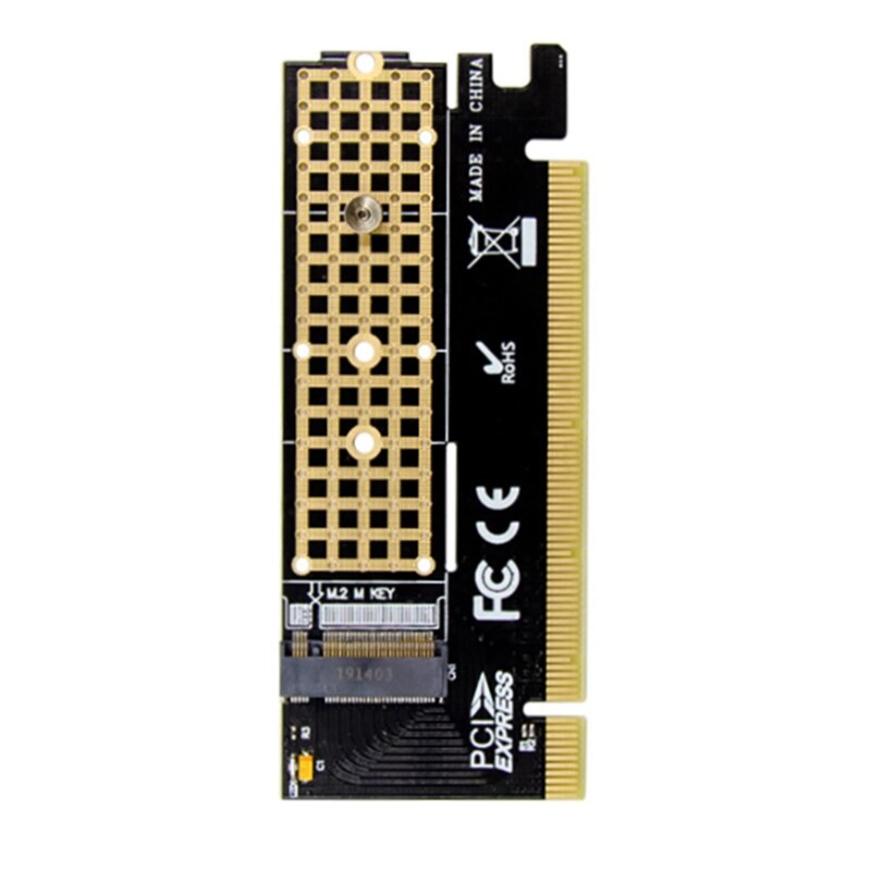 PCI-E X16 to M.2 Key M NVMe SSD Adapter Expansion Card M.2 NVMe Conversion Card for PC Laptop