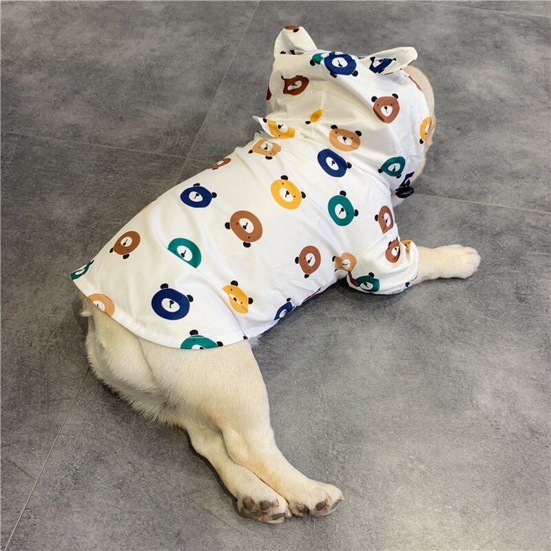 Impermeable para perro mascota impermeable al aire libre ropa para perro Chihuahua Bulldog francés Pug perro lluvia abrigo mascota chaquetas de dibujos animados suministros para mascotas