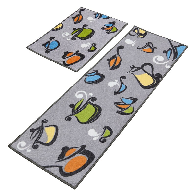 2 sztuk/zestaw naturalny lateks antypoślizgowy spód mata kuchenna pochłaniająca wodę poliestrowa podłoga w kuchni mata pochłaniająca olej dywanik kuchenny: C
