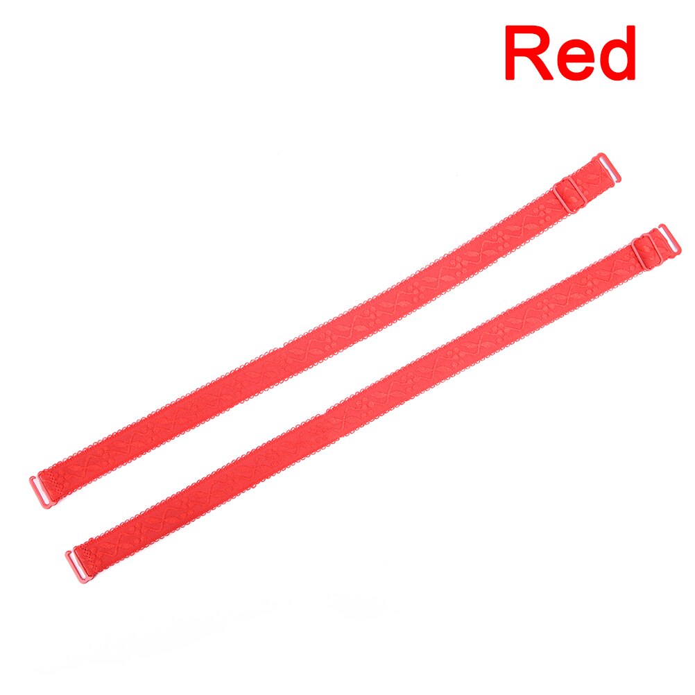 1 par elastisk brystholder-skulderrem til bh flerfarvet elastisk sexet slankt dameundertøj højelastisk bh-tilbehør: Rød