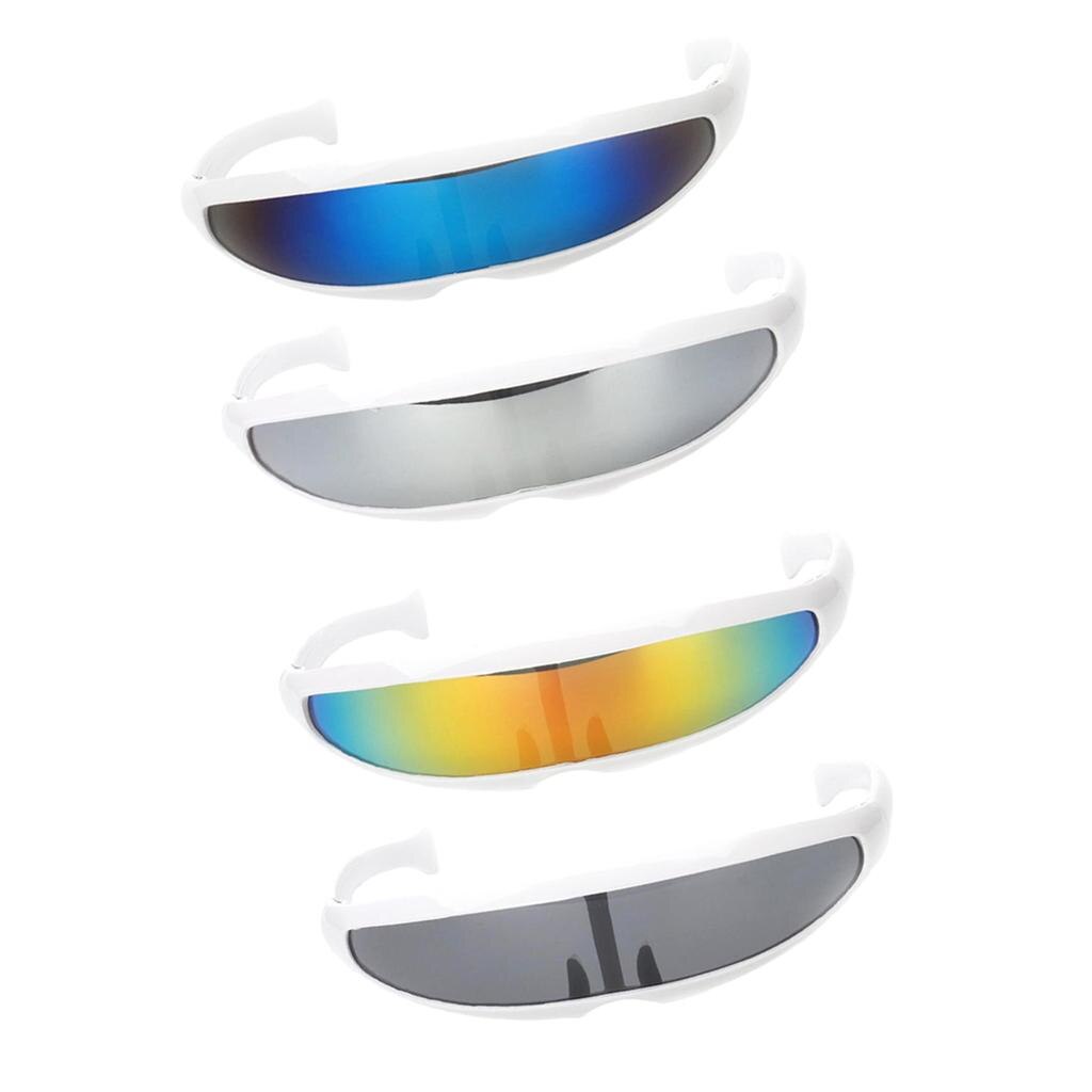 Gafas de sol con forma de Robot alienígena para Halloween, lentes de sol unisex de color azul, metálico y plateado, para fiestas de Halloween, 2 uds.