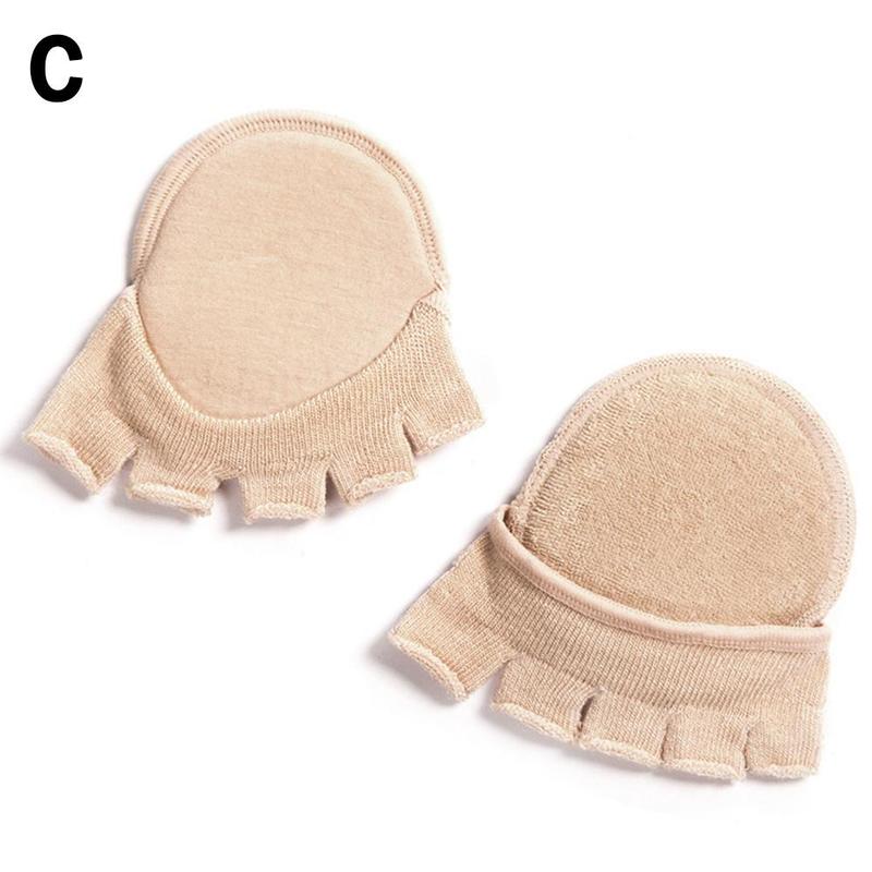 Japanse Half-Palm Vijf-Vinger Sokken Vrouwen Puur Katoen Pa Halve Yard Pad Lijm Verdikte Non-Slip Vingerloze Schuim Half Invi H2M0: C