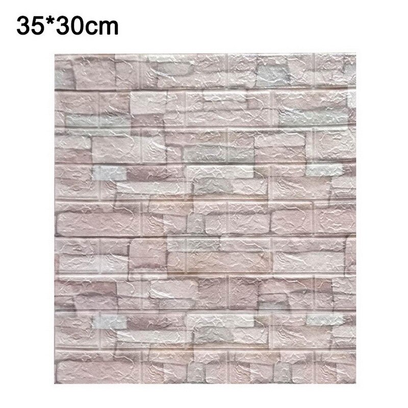 1pcs 3D Brick Wallpaper Waterproof Waterproof Contact Paper Doors For Living Room Bedroom Background Foam Wall Decoration: B Roman Grey Brick