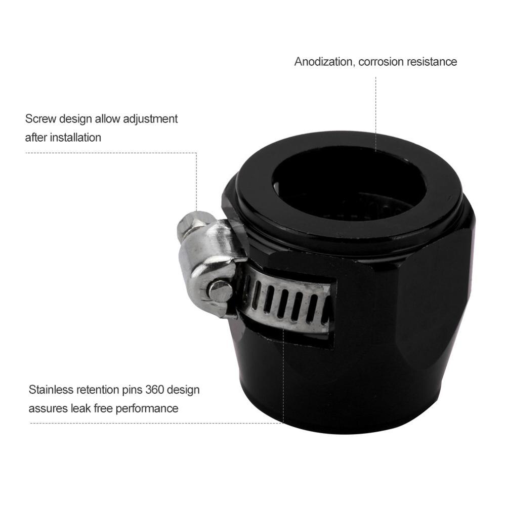 2Pcs Finisher Klem Met Schroef Band Slang End Cover Aluminium Slang Connectors Slangklemmen AN4 6 8 10 12 olie Brandstof Slangklem End