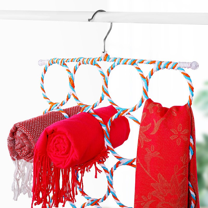 Cintre de rangement pour écharpe, cintre pour écharpe, écharpe, Hijab, cravate, 28 anneaux, KSI999