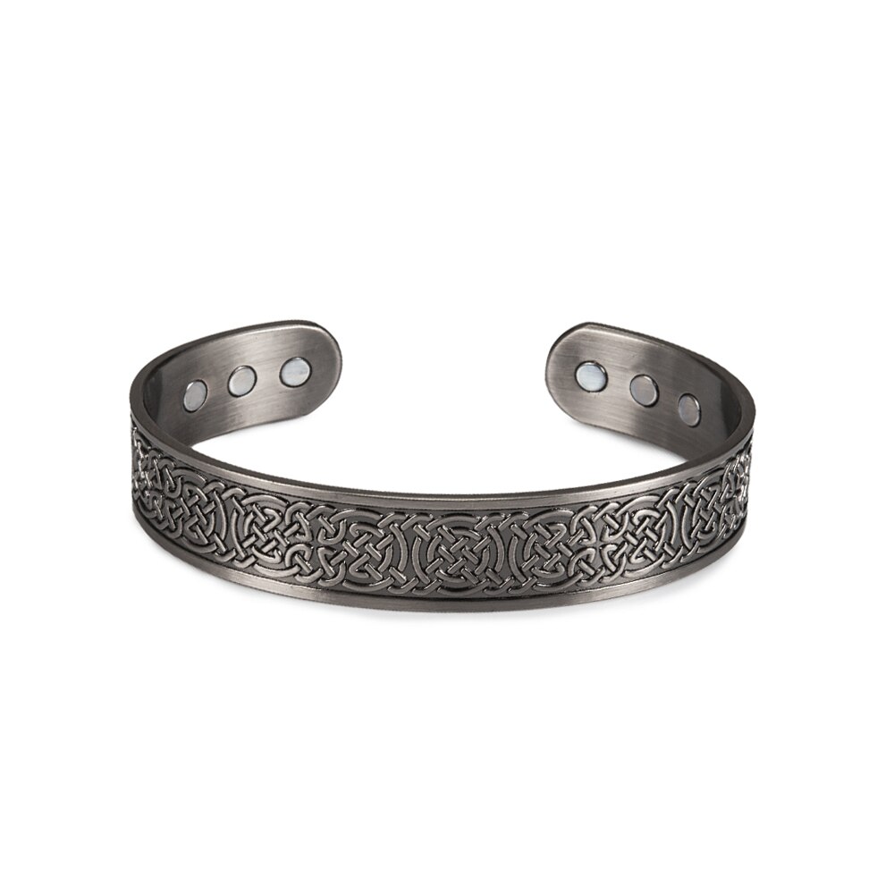 Viking Pure Copper Bracelet Men Adjustable Cuff Energy Magnetic Bracelet Benefits Wristband Hard Health Man Bracelet Knot Metal: CB063SB 15MM