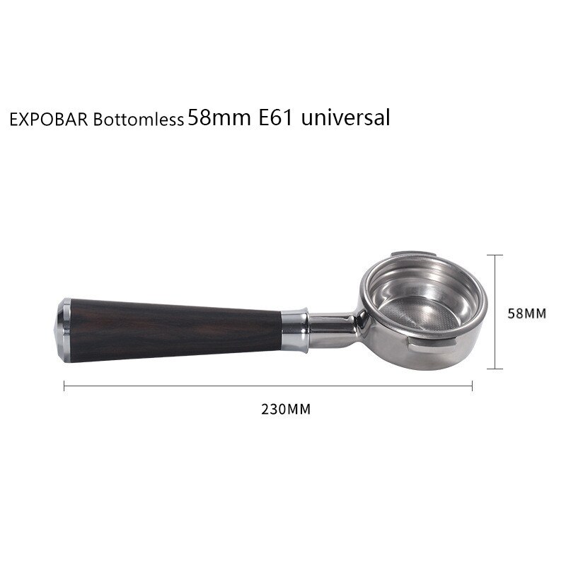 EXPOBAR – Machine à café E61, en bois massif, poignée sans fond, 58MM, universelle, en acajou: E61-A3