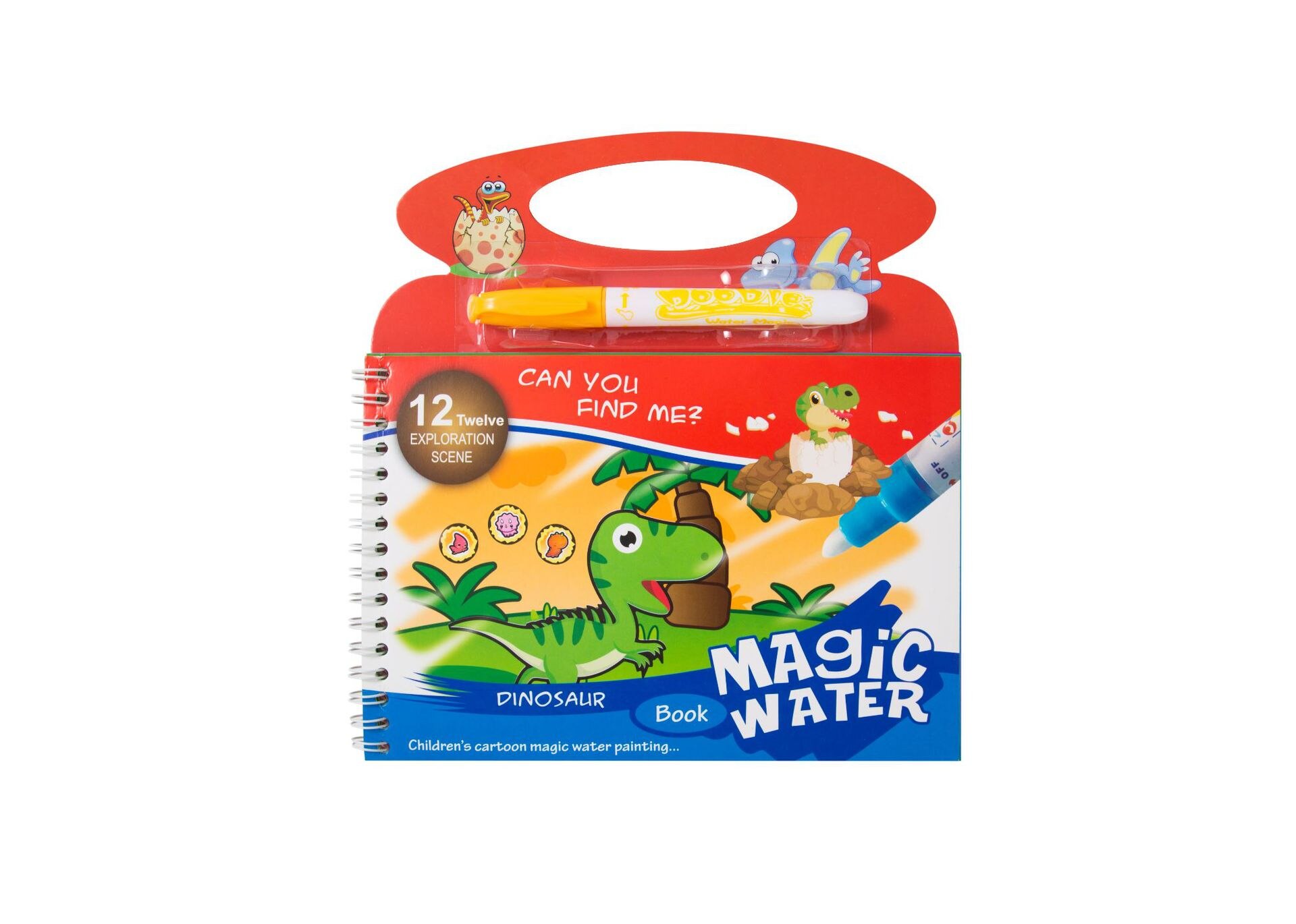Magical Drawing Book Water Coloring Books Reusable Kids Painting Board Learning Notebook Doodle Cartoons Animal Education: dinosaur