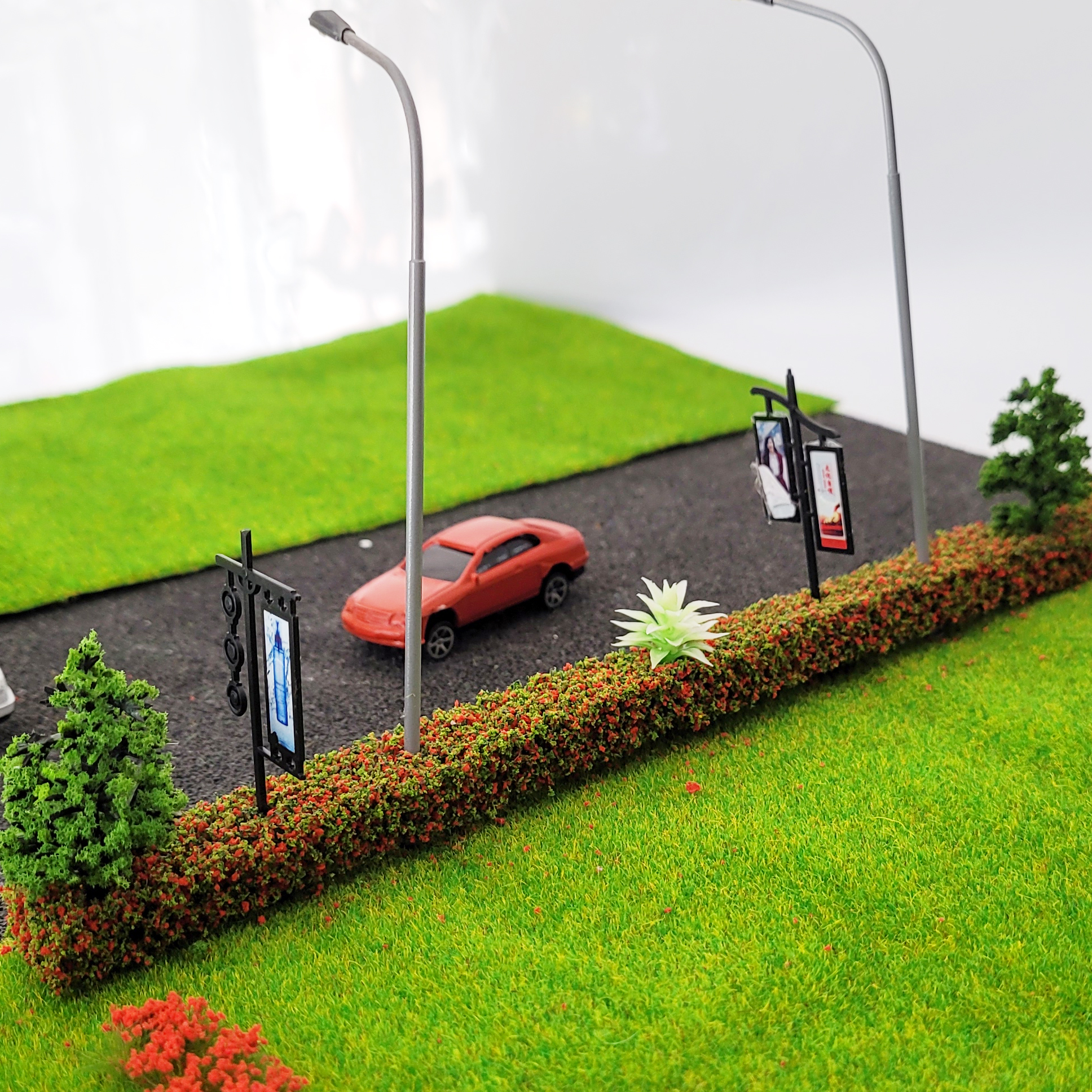 Simulation Billboard Model Scene Street Billboard Train Building Sand Table Micro Landscape Diorama Diy Material Accessories
