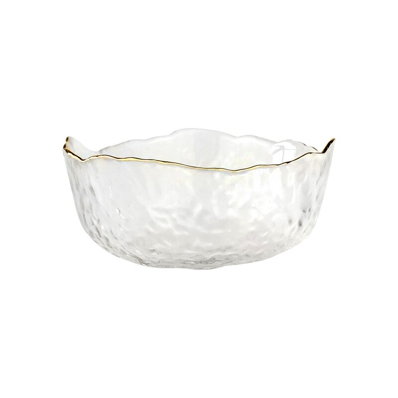 Bol à salade de style japonais Phnom Penh, ensemble d'assiettes à fruits transparents en verre, bol à dessert