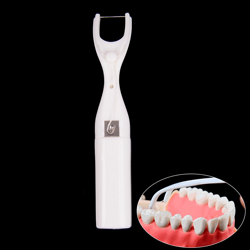 1x50m de alambre de reutilizable porta hilo Dental Ultra fina y plana caja de Interdental limpiador de Micro cera de hilo Dental