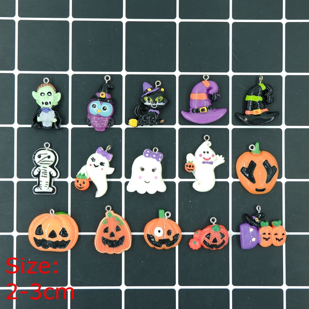 Halloween set pompoen spook hoed bedels hangers voor armbanden ketting oorbel sleutelhanger diy decoratie sieraden maken