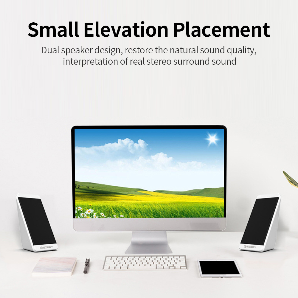 USB Wired Subwoofer for PC Laptop Tablet Multimedia Desktop Speaker with Stereo Sound Effect Independent Volume Wire Control