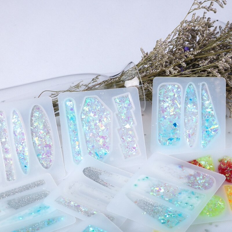 DIY Crystal Epoxy Hairpin Resin Silicone Mold Handmade Head Flower Hairpin Pendant Earrings