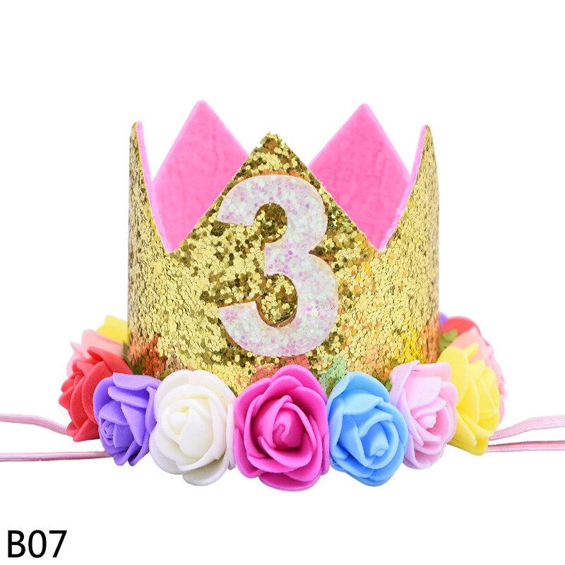 Roze kroon bloemen haarband baby jongen meisje hoofddeksel kinderen hoofdband babyshower 1 2 3 jaar oud haaraccessoires: B07