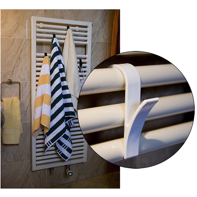 Witte Clear Hanger Voor Verwarmde Handdoek Radiator Rail Kleerhanger Keuken Bad Haak Houder Plegable Sjaal Hanger