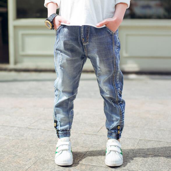 Børn jeans drengetøj forår og efterår børn denimbukser børn afslappet bukser 3 4 5 6 7 8 9 10 år