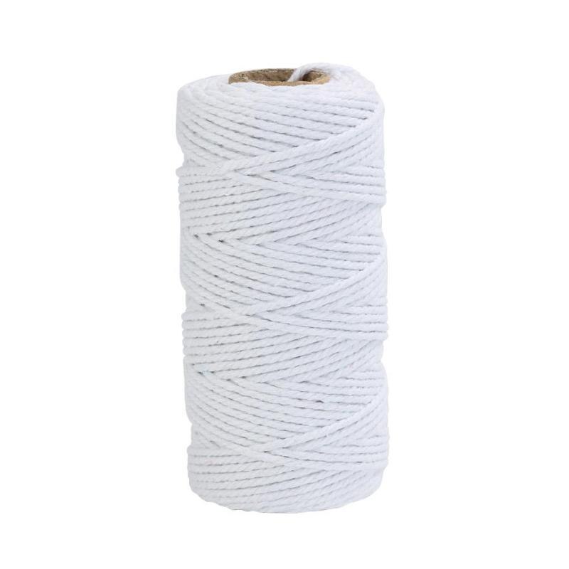 100M Macrame Rope Twisted String Cotton Cord For Handmade Natural Beige Rope DIY Home Wedding Accessories: 01