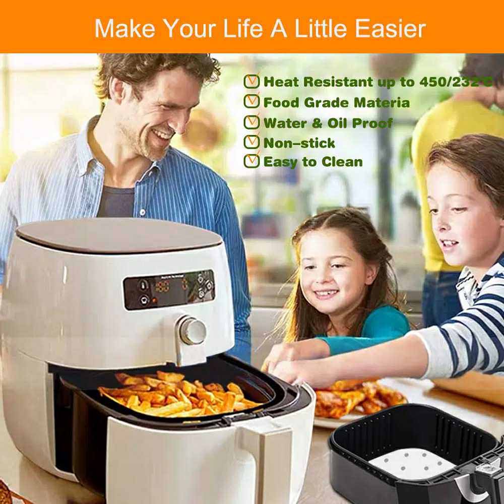 100 stuks airfryer bakpapier vierkant bakpapier antiaanbak stoomkussentjes keukenaccessoires