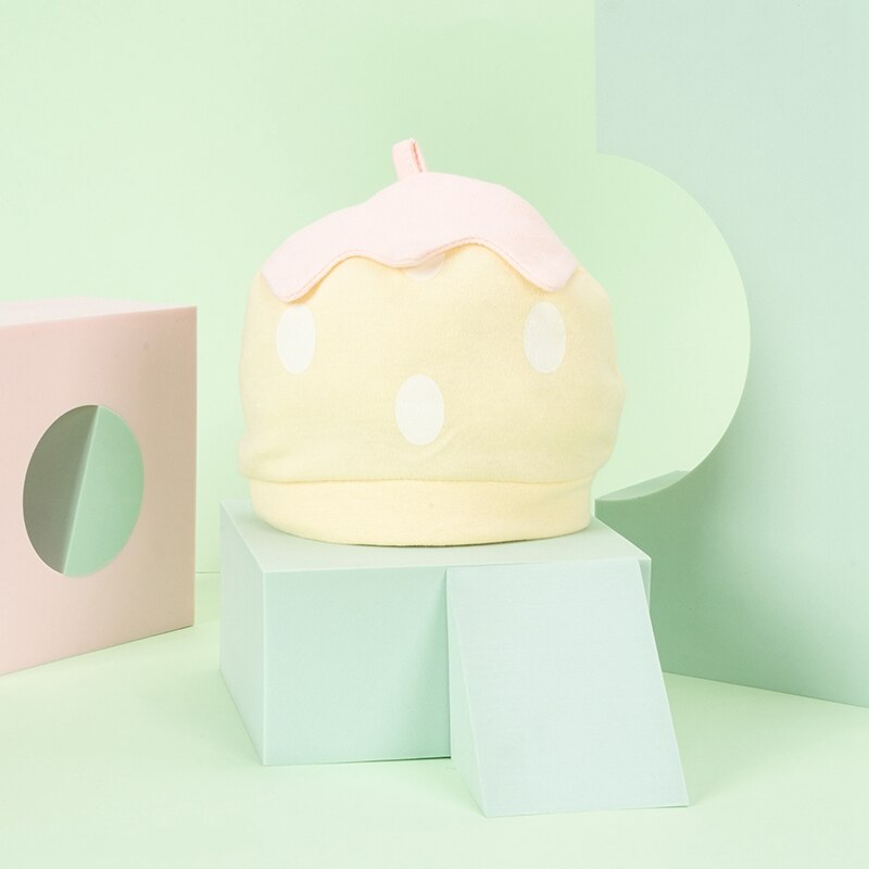 Berretto da notte per neonato in cotone con nodo in cotone berretto da bambino fragola per ragazzi cappello invernale per bambini caldo