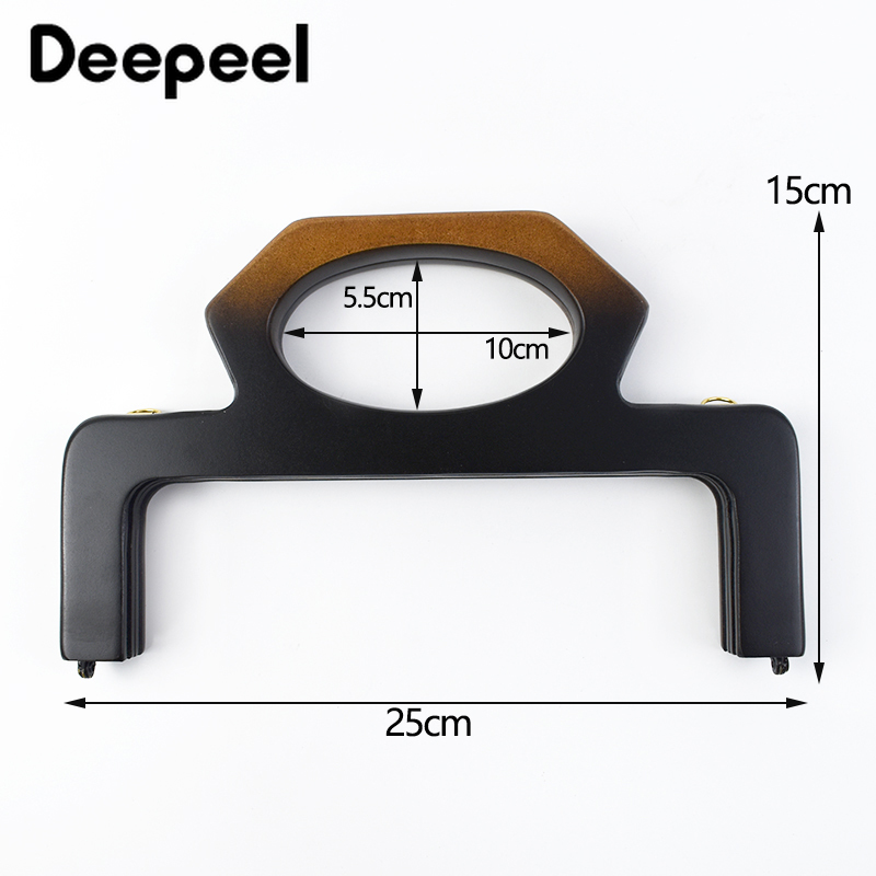 1/2 Stuks 25*15 Cm Mode Houten Tas Handvat Portemonnee Frame Kus Sluiting Diy Handgemaakte Sluiting Naaien beugels Vrouwen Handtas Accessoires