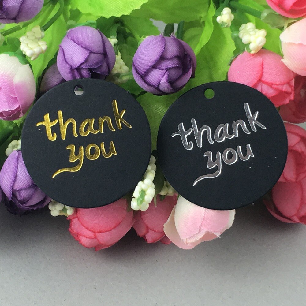 Etiquettes rondes en carton 4*4 cm | Étiquettes en papier "merci", pour vêtements/gâteaux/bonbons/chocolat, étiquettes à accrocher