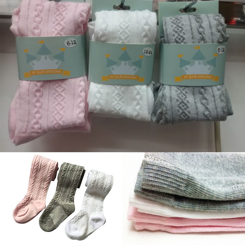 3 stks/partij pudcoco Winter Meisjes Kousen Panty Leuke Baby Kid Meisjes Katoen Effen Panty Kousen Kousen Grijs Bruin Roze 0 -24M