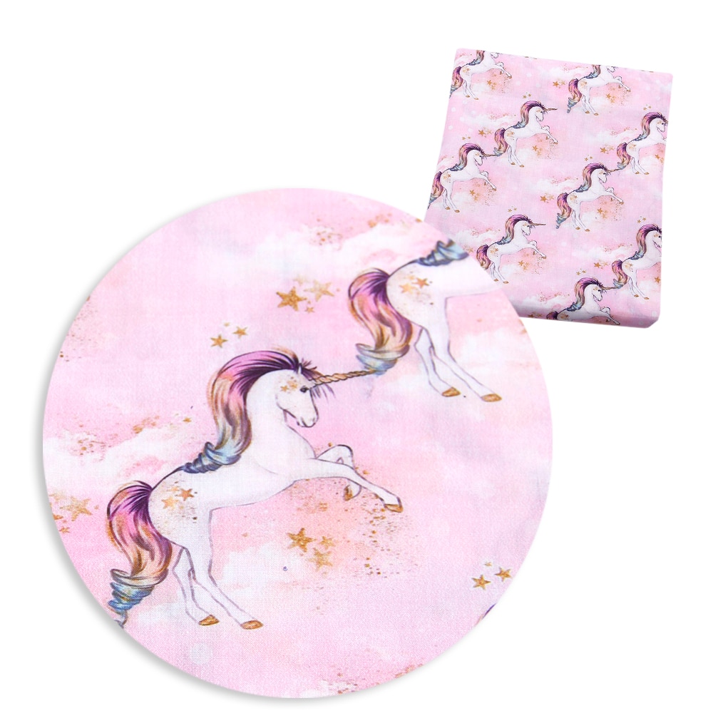 50*145cm Polyester&cotton Unicorn Printed Fabric Sewing Quilt Fabric DIY Patchwork Cloth Baby Clothes Bags Material,c8677: 1058001001