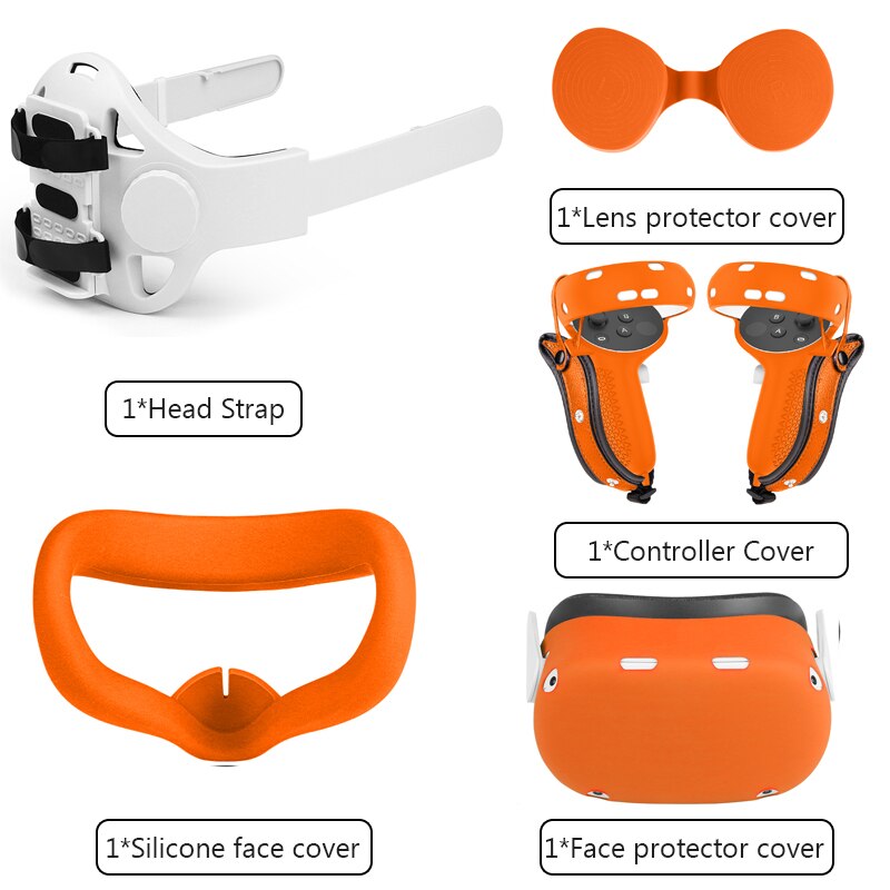 Adjustable Head Strap For Oculus Quest 2 Halo Strap With PowerBank Fixing Bracket Holder Headband For Oculus Quest2 Accessories: set 11