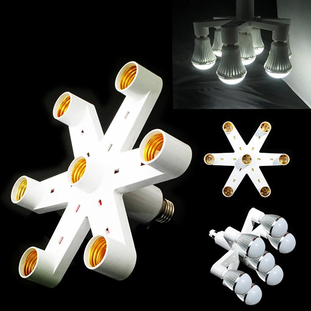 7 in 1 E27 Base Socket 110V-240V lamp socket Splitter Light Lamp Bulb Adapter Holder Photo Video Studio