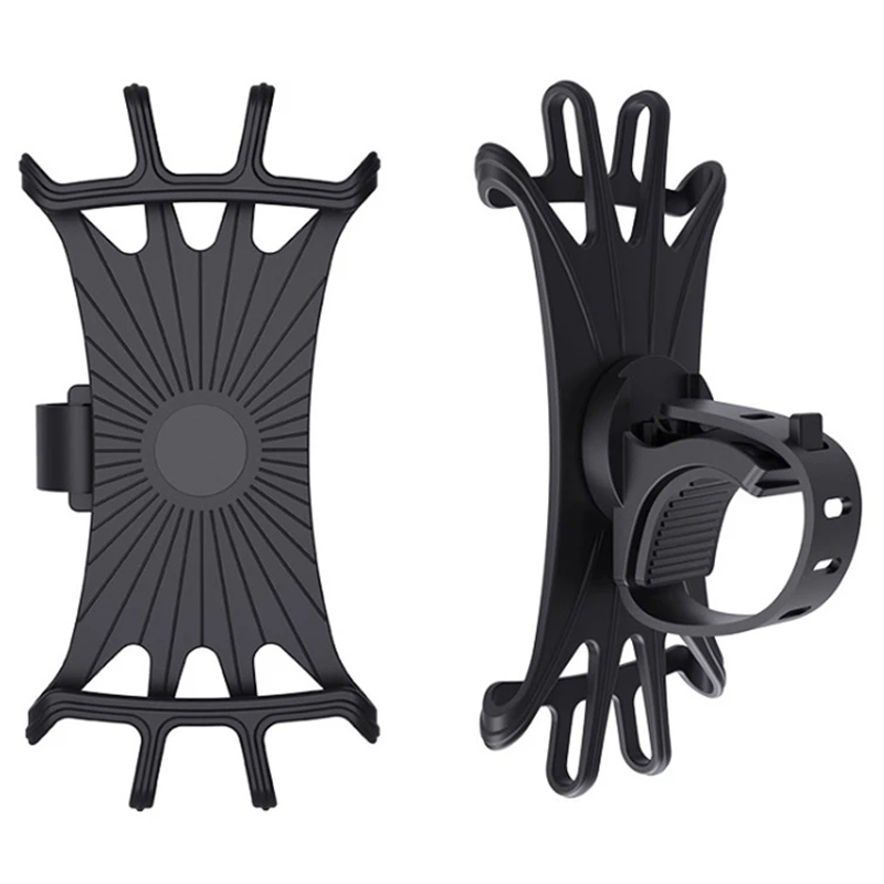 Universal Shockproof Elastic Silicone Mount Phone Holder Stand Riding Cycling Moto Bicycle MTB Bike Phone GPS Support Bracket: Default Title