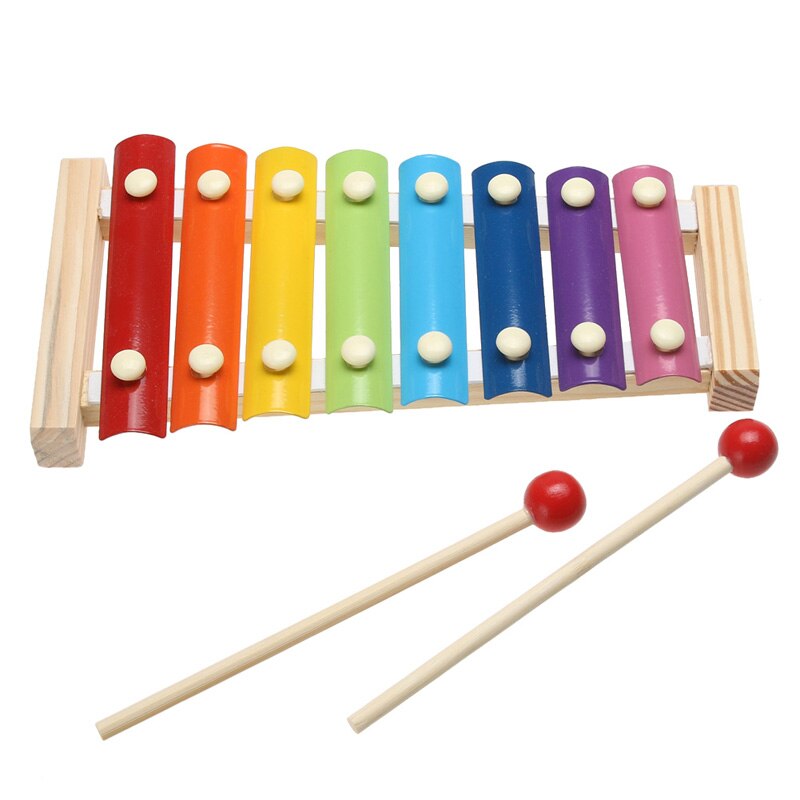 1/5pcs Musical Toy Set Roll Drum Guitar Instruments Band Kit Kids Early Educational Toy Baby Grasp Hand Bell Music Toys ZXH: Xylophone toy