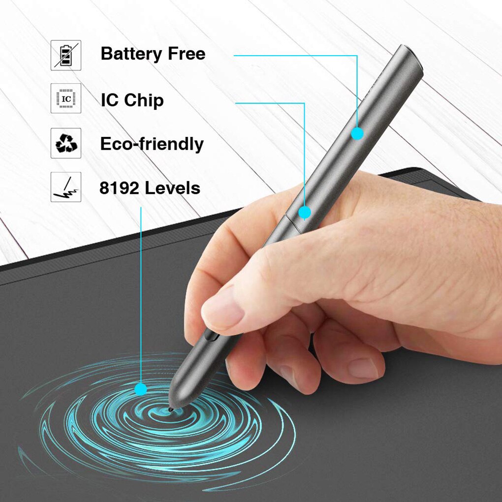 VEIKK – tablette graphique S640, 6x4 pouces, Ultra fine, noire, pour dessin Digital OSU, avec stylet passif, 8192 niveaux de pression