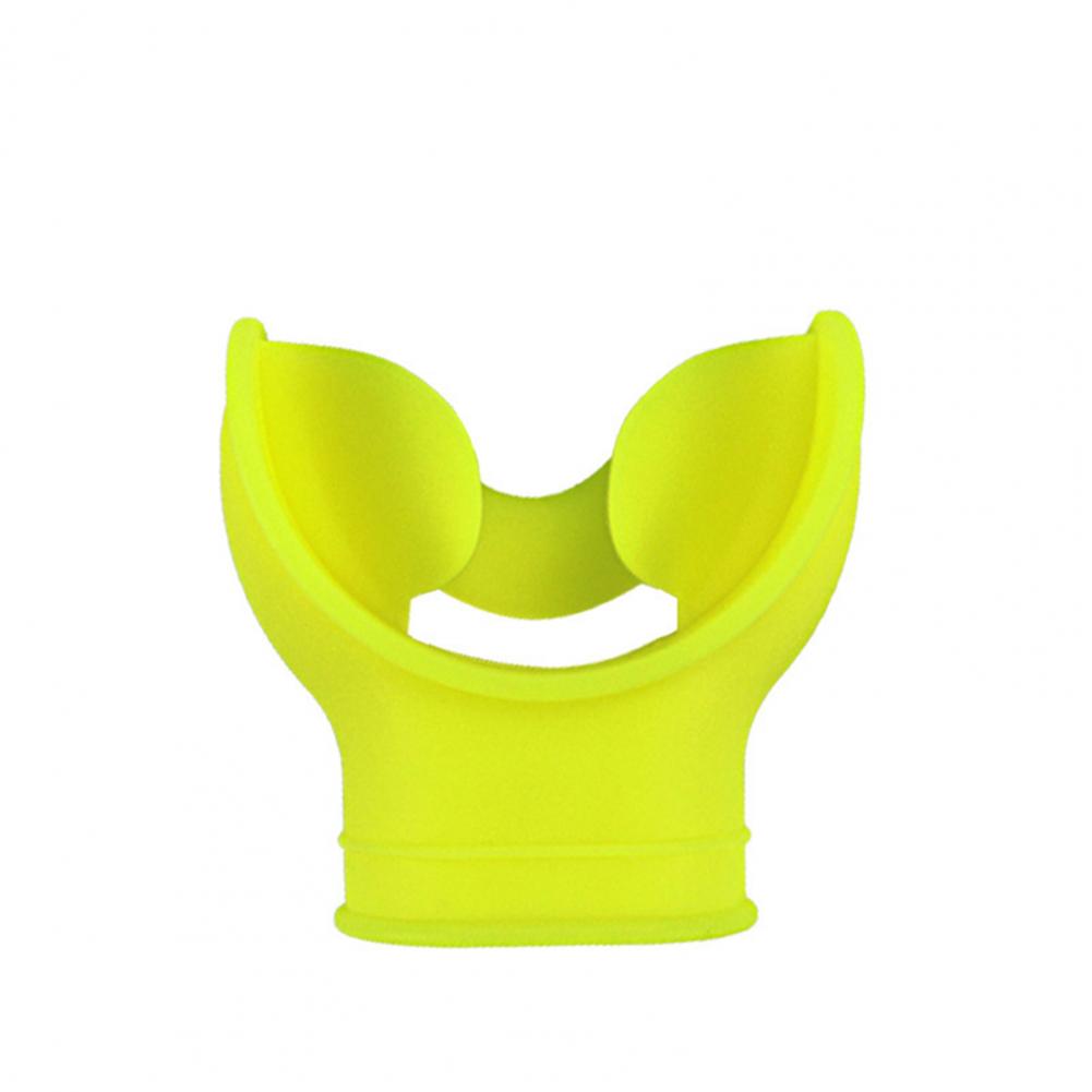 Boquilla de buceo de silicona sin BPA, boquillas subacuáticas para snorkel profundo, regulador de snorkel, accesorios para boquilla: YELLOW