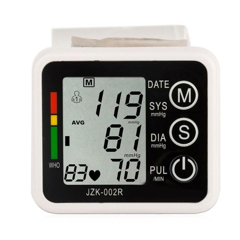Automatisk digital lcd-display handledsblodtrycksmätare bärbar blodtrycksmätare som mäter puls blodtrycksmätare