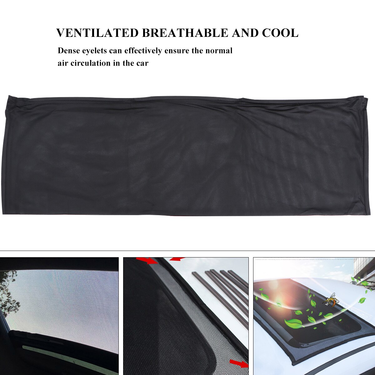 Mosquitera magnética portátil para coche, cortina de gasa transpirable, a prueba de polvo, para techo solar, 1 unidad