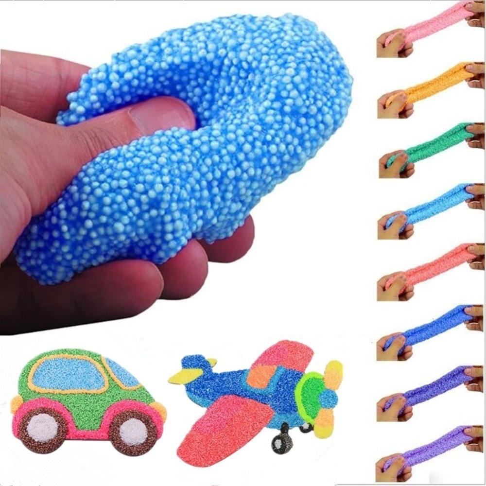 24 stks/partij Schuim Klei Air Droog Licht Gekleurde Sneeuw Modder Klei gereedschap Intelligente Plasticine Zachte DIY Sneeuwvlok Boetseerklei