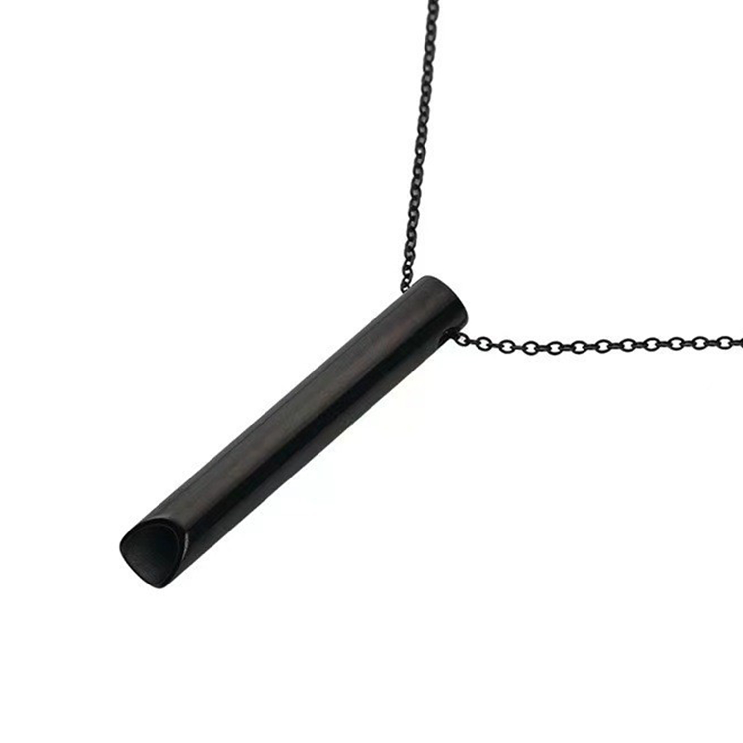 Breathwork Meditation Achtsamkeit Atmung Anti Rauchen Halskette Edelstahl Pfeife Angst Linderung Schmuck: Silber überzogen
