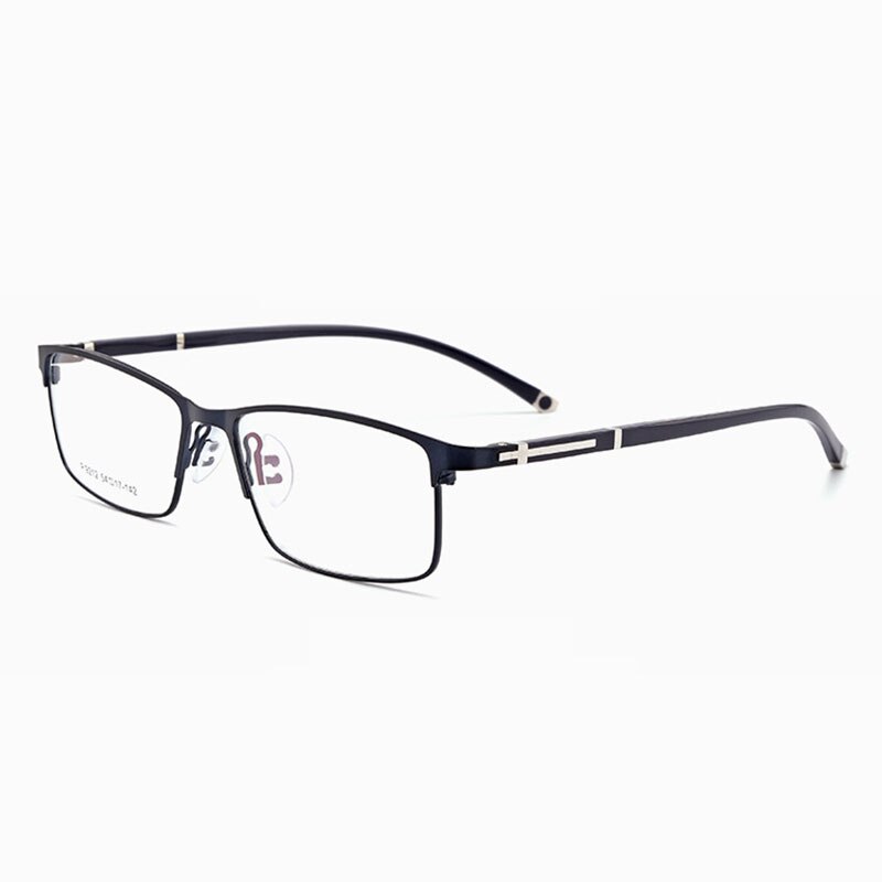 Simple Alloy Frame Glasses With Anti-Radiation And Anti-Blue Ray Eyeglasses Frame Men Style Full Rim Spectacles: Blue