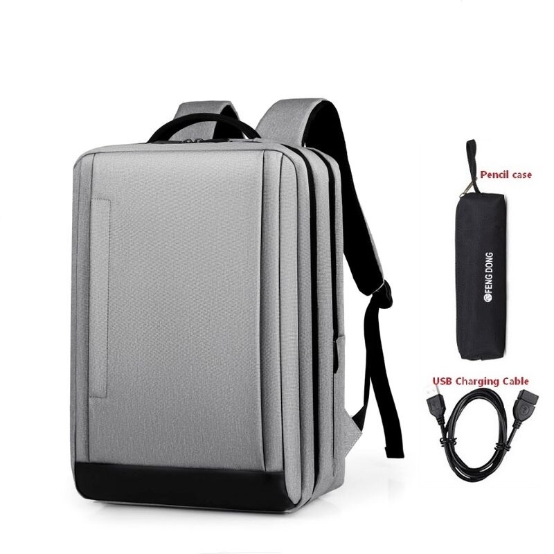 Men's backpack 15.6 Inch Laptop Backpacks Business Notebook Mochila Waterproof Back Pack USB Charging Travel Bags student bag: Set 5