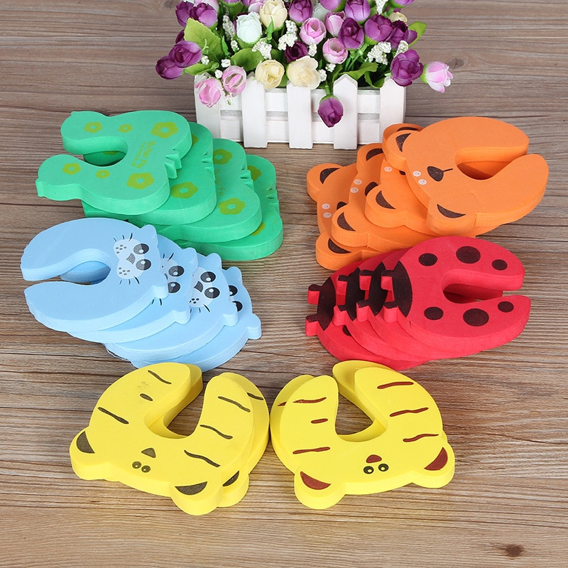 5Pcs/Lot Baby Safety Cute Animal Security Card Door Stopper Baby Newborn Care Child Lock