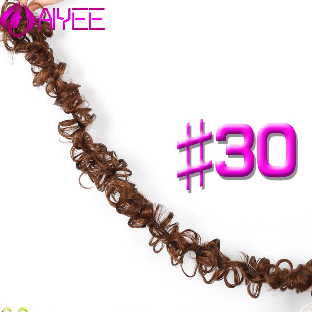 AIYEE bobinado sintético desordenado Chignon Garry Color marrón moño almohadilla elástica cuerda de goma para cabello banda para el cabello diadema para la boda: 30