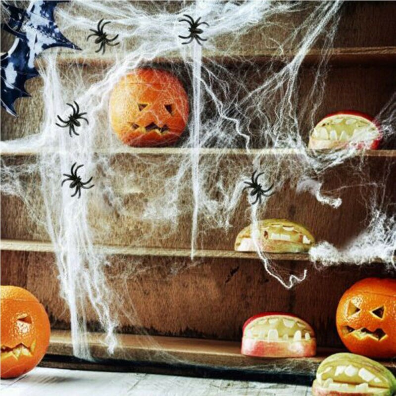 Halloween 4 * Spider Web Decors Spinneweb Spookhuis Zwart Fancy Party Decor Supply Zwart Wit