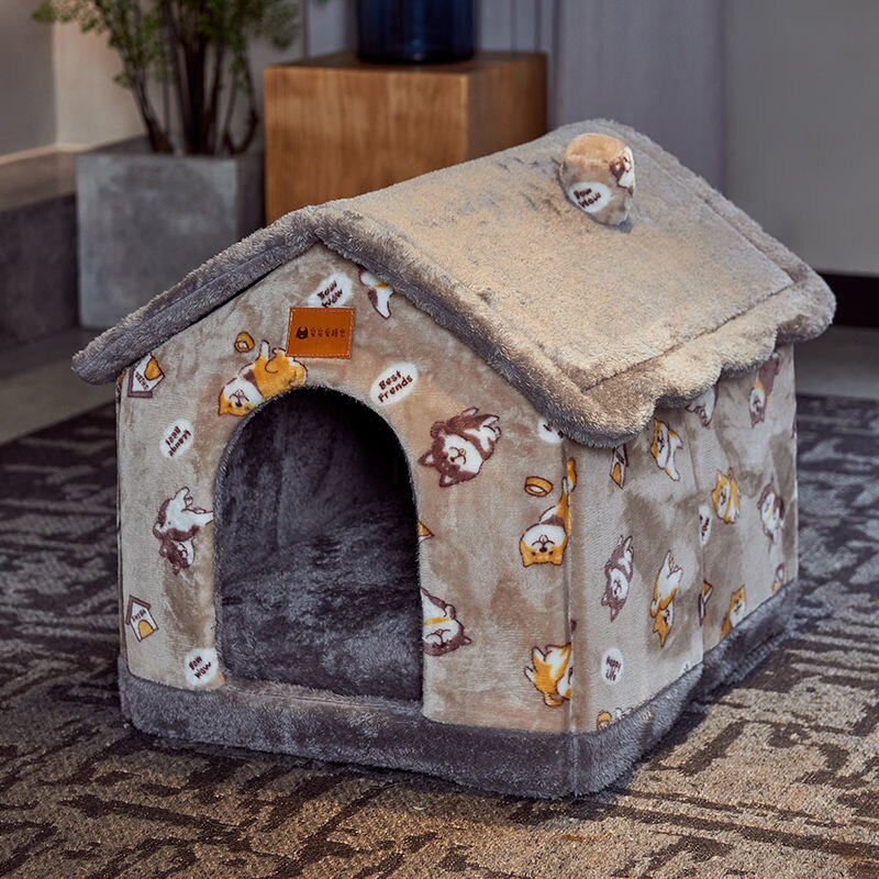 niche pliable et chaude pour animaux de compagnie, niche pour chiens et chats de petite et moyenne taille, niche pour Chihuahua, produits pour animaux de compagnie: 2 / L-53X43X46