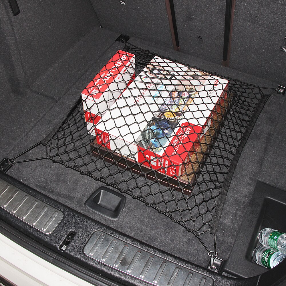 Auto net bagagenet houder kofferbak auto elastische opbergruimte 4 haken auto kofferbak organizer styling voor vw tiguan passat