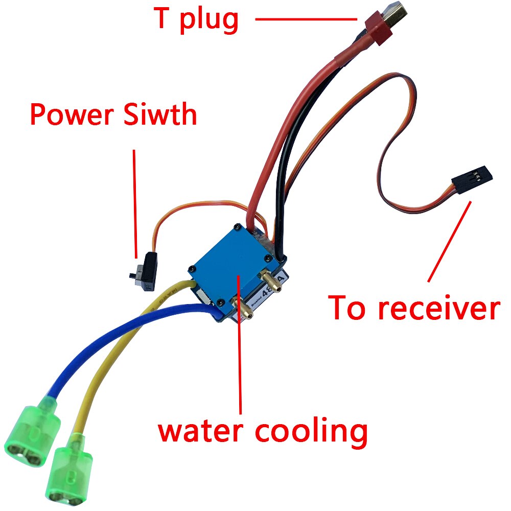 Svviss rc boot 480a esc waterkoeling geborstelde motor snelheidsregelaar dual mode regelaar bandrem voor 1:10 auto aasboten
