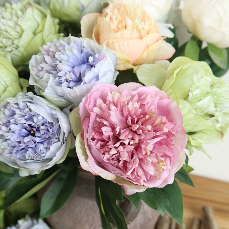 42cm konstgjord pion blomma gren hem trädgård dekoration tillbehör baby shower födelsedagsfest tillbehör flores artificiais