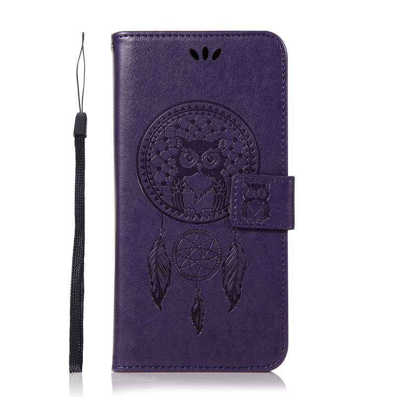 Lenovo K5 Flip Case Lenovo K5 Plus A6020a40 Cover Cute Owl Leather Wallet Phone Cases Lenovo Lemon 3 A6020 A6020a46 A 6020 Coque: purple