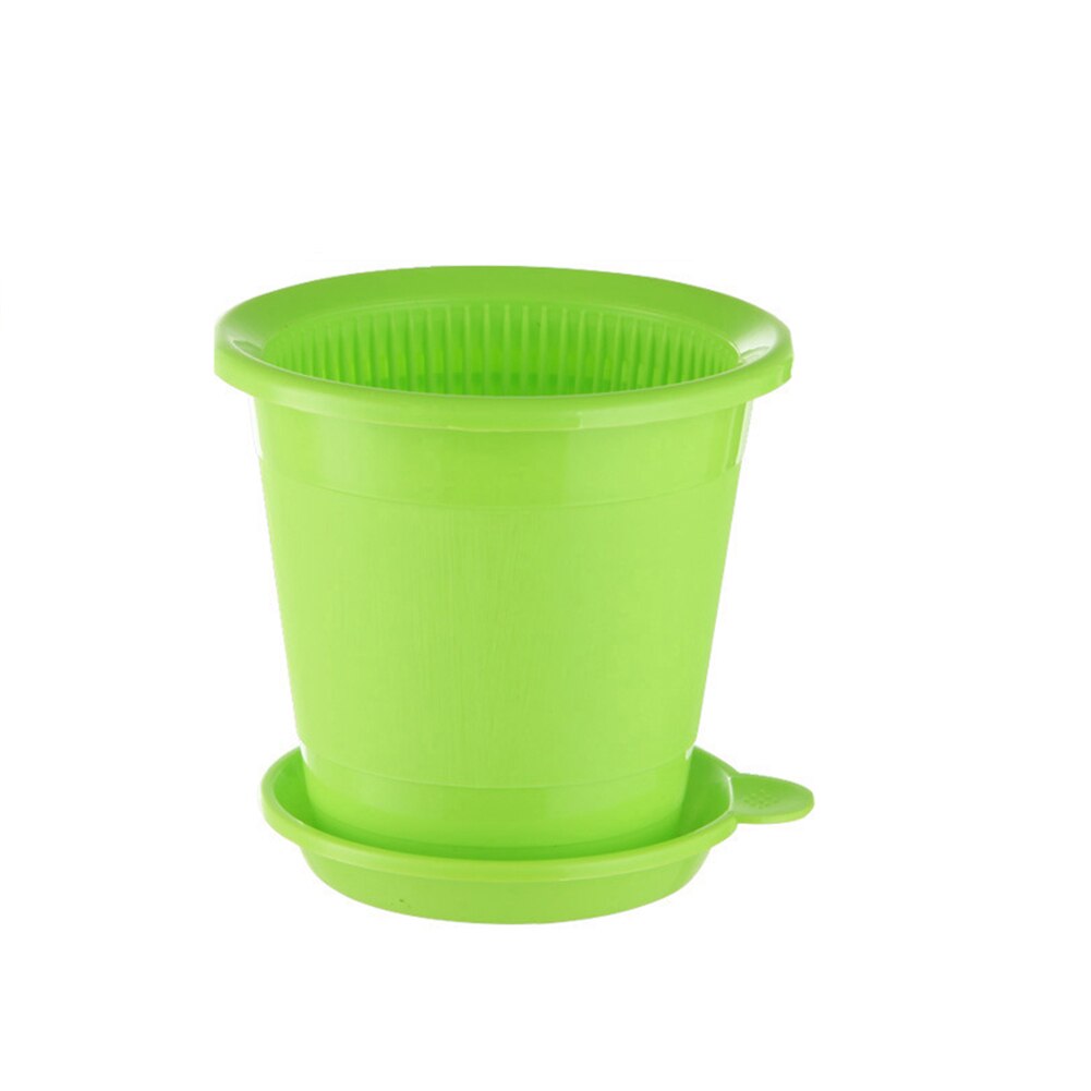 2 stk/sæt plastik potte orkidé potter med huller mesh net orkidé plante potter med bakker drænbar plante voksende potte: Grøn 8cm