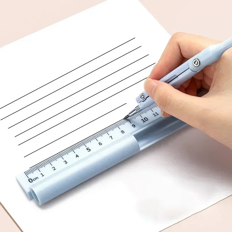 3-in-1 kompas geometrieset met liniaal potlood Kawaii multifunctionele tekening kompas wiskunde geometrie tool kantoor schoolbenodigdheden